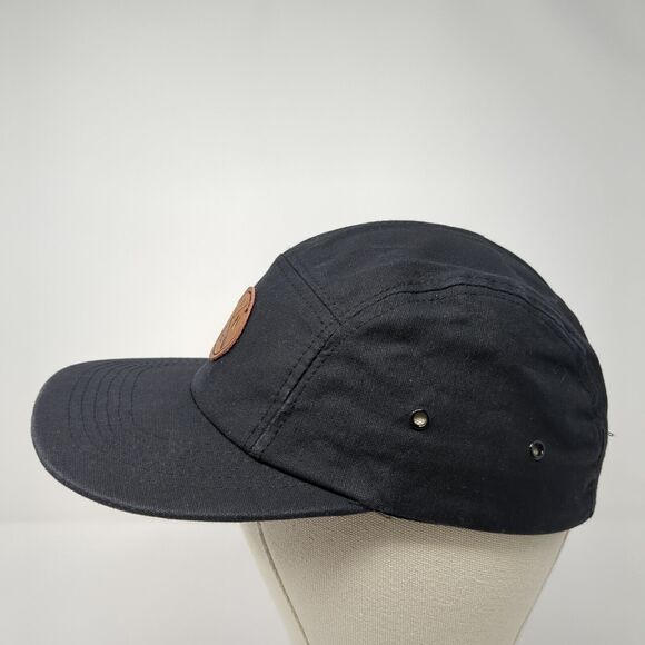 MN Paddle Strapback 5 Panel Cap Black One Size Adjustable Leather Patch Sota - Picture 3 of 8